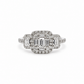 Anillo Placa Triple Baguette