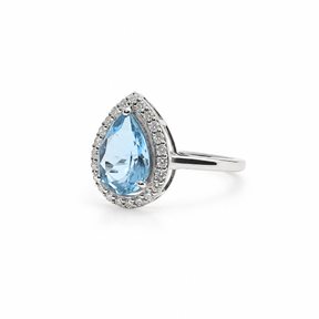 Anillo Gota Aguamarina