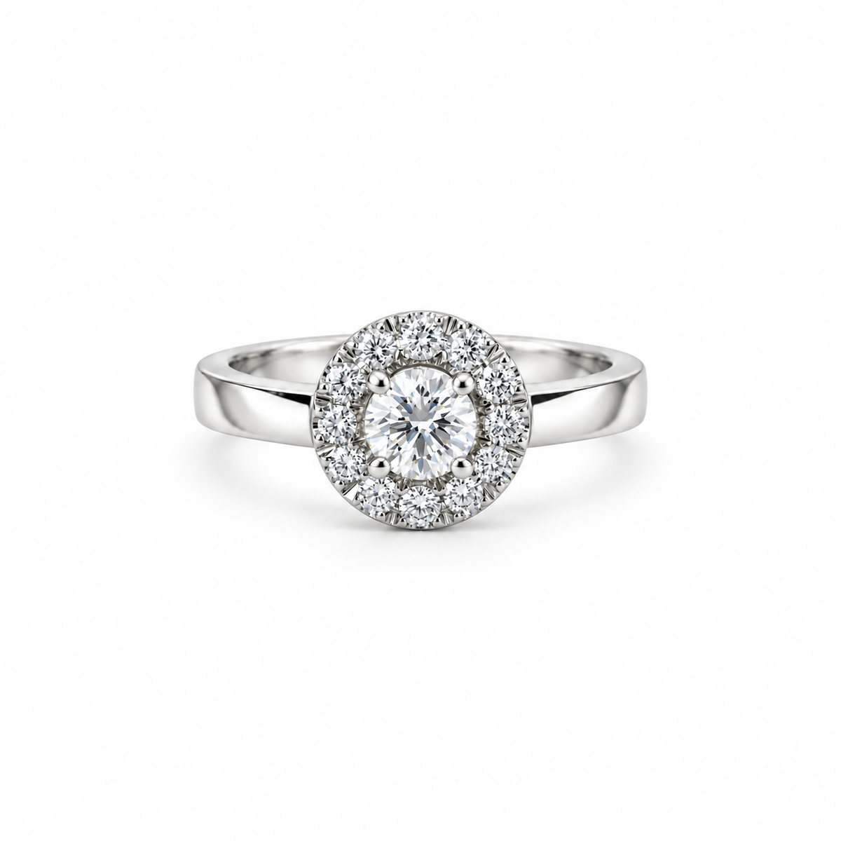 Anillo Halo Recto Platino