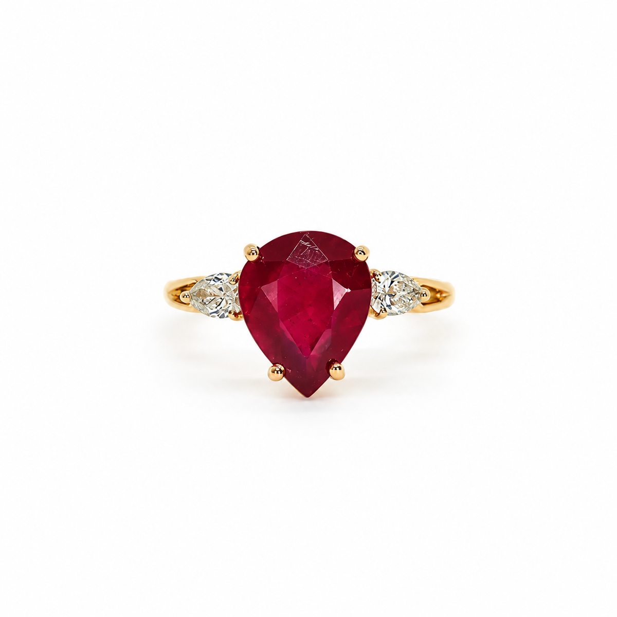 Anillo Rubí Corte Pera