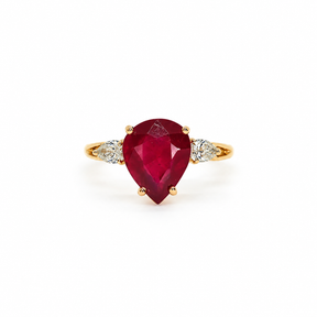 Anillo Rubí Corte Pera