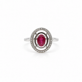 Anillo Halo Rubí