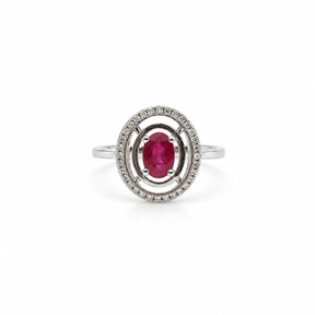 Anillo Halo Rubí