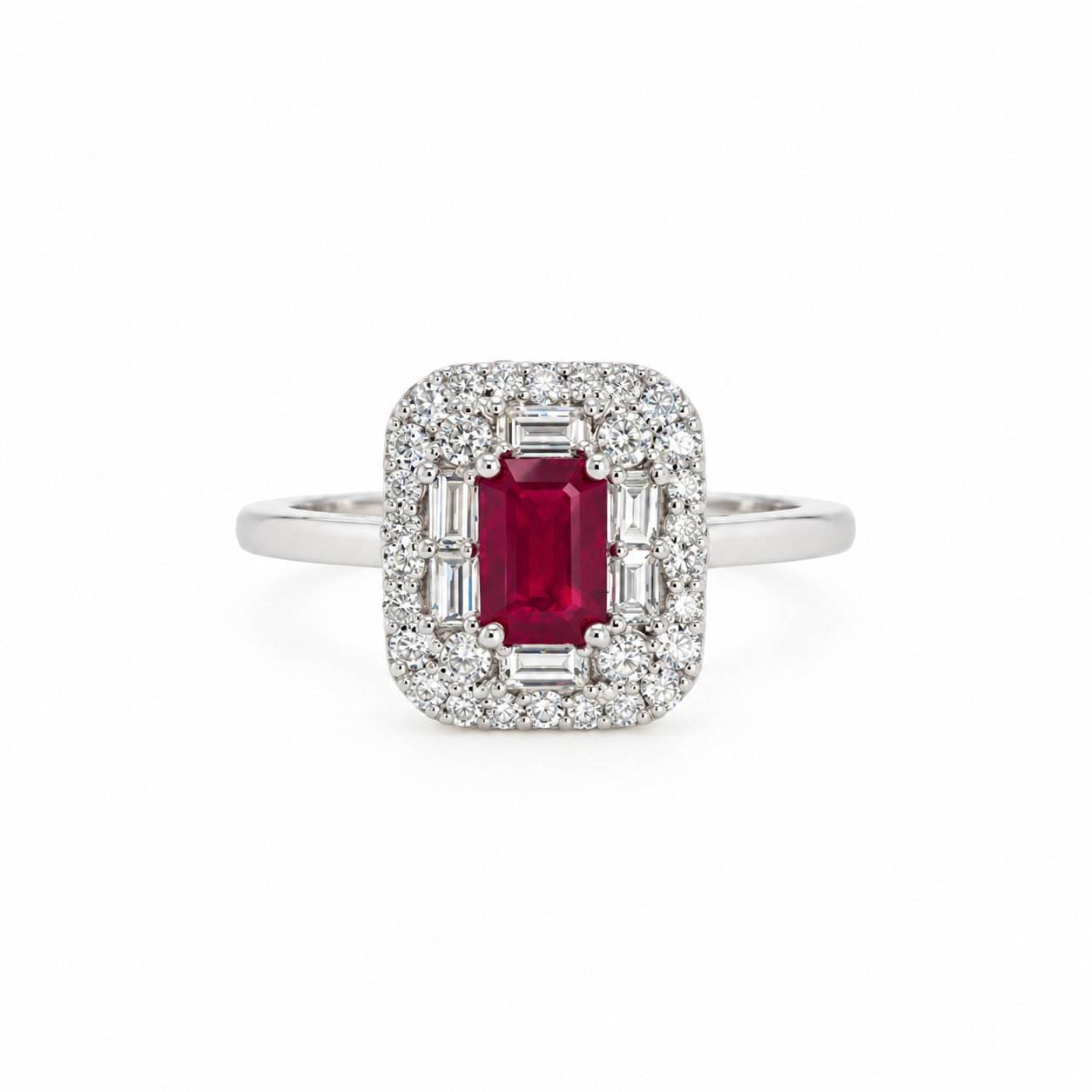 Anillo Rubí Rectangular