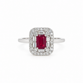Anillo Rubí Rectangular