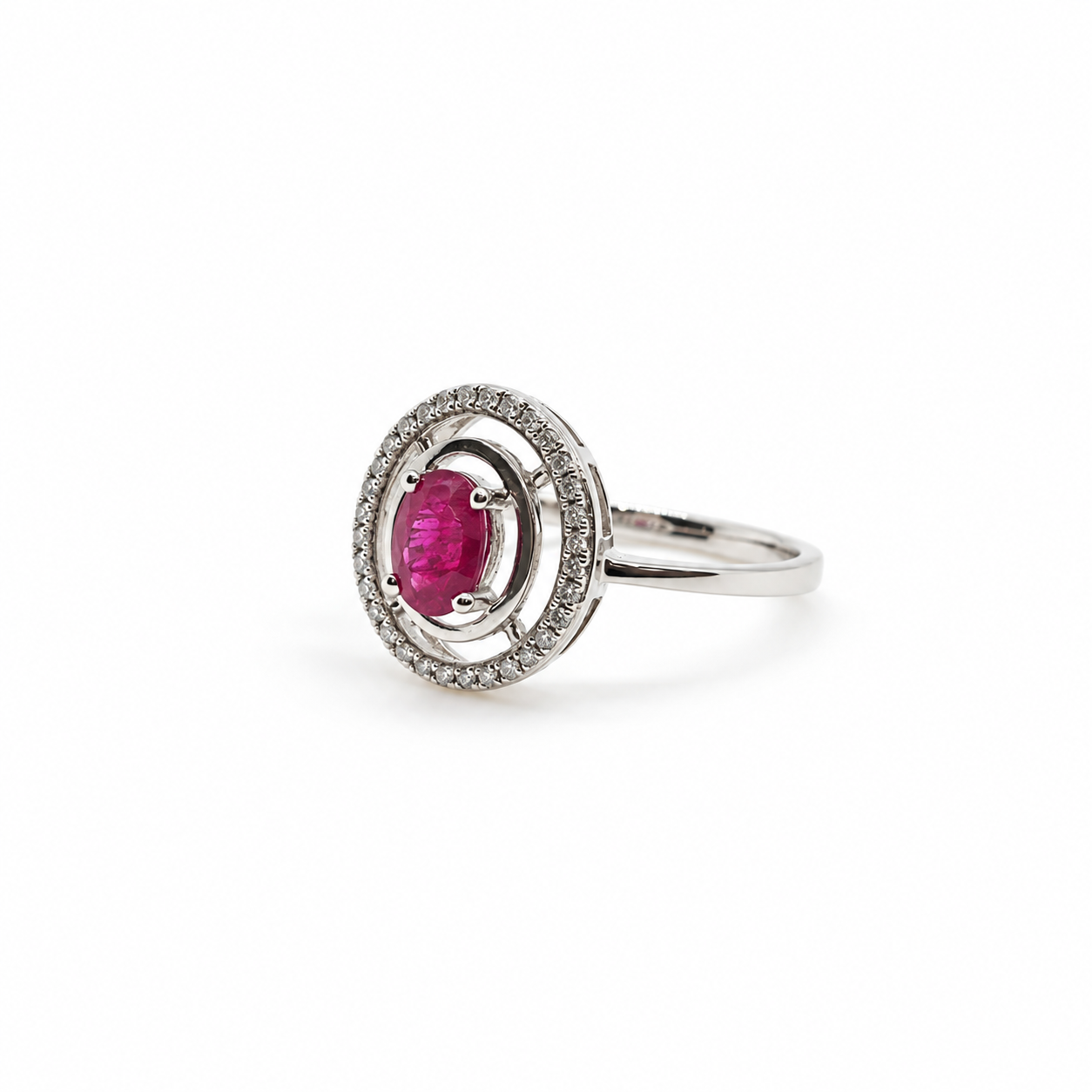 Anillo Halo Rubí