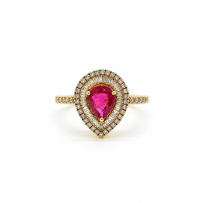 Anillo Rubí Mozambique Corte Pera