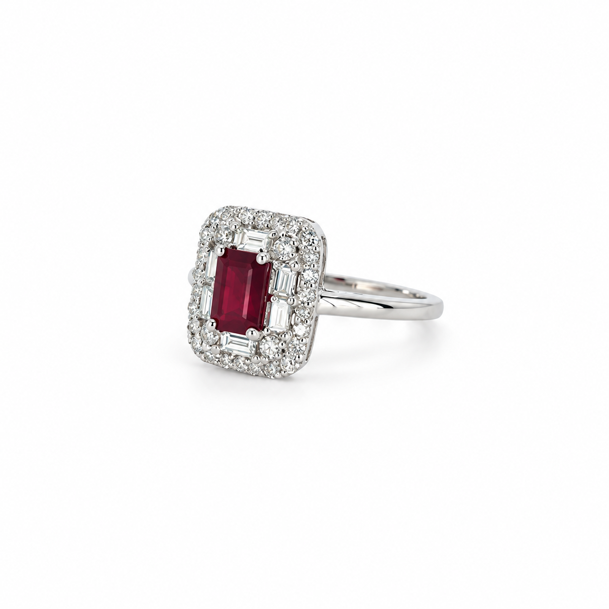 Anillo Rubí Rectangular