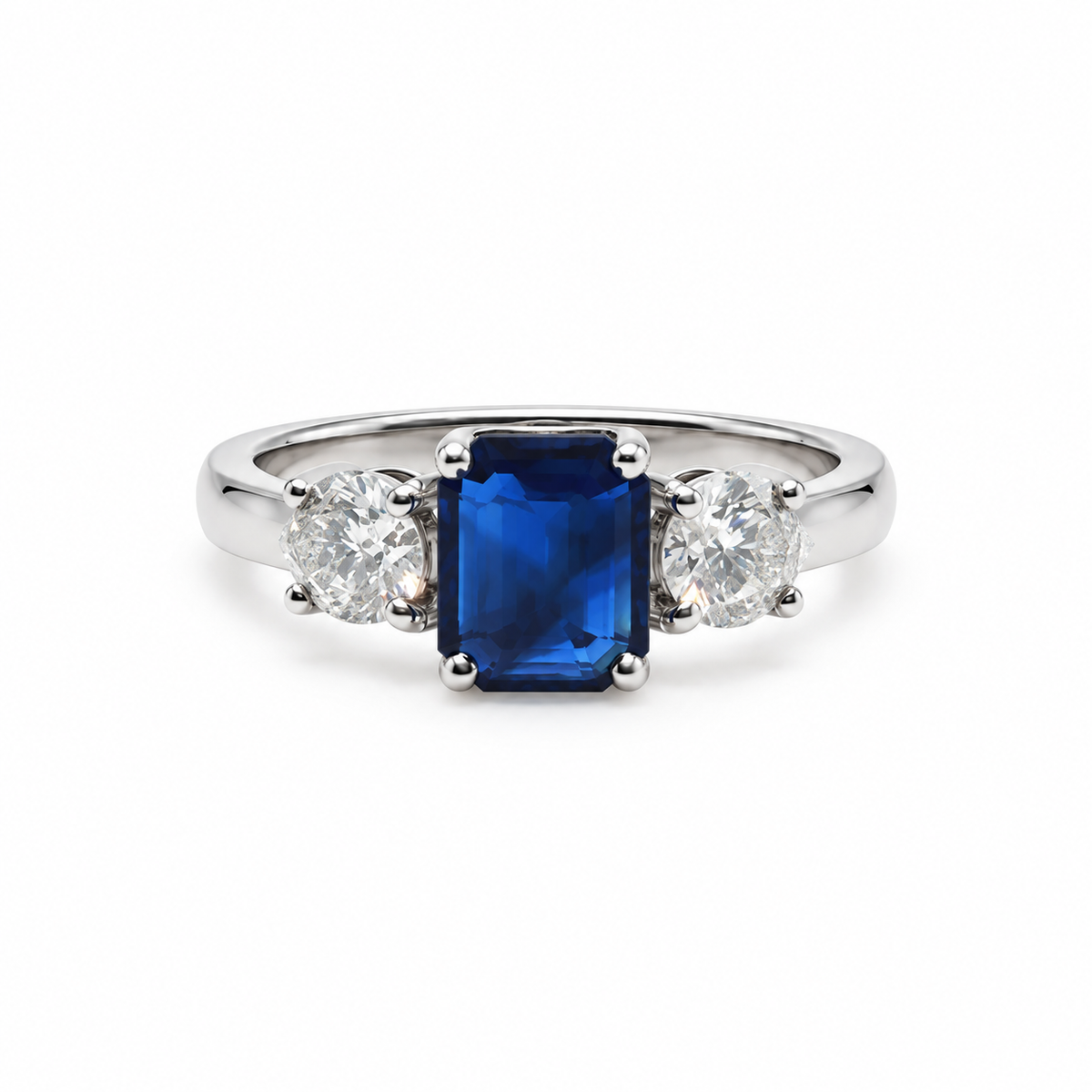Anillo Zafiro Corte Esmeralda