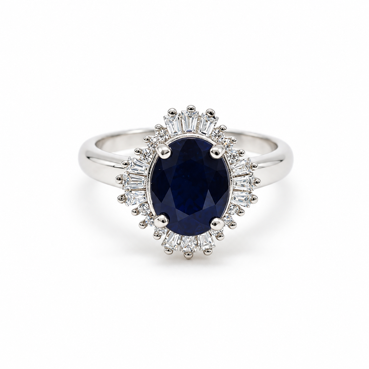 Anillo Roseta Oval Zafiro