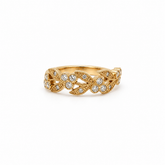 Anillo Flores Oro Amarillo