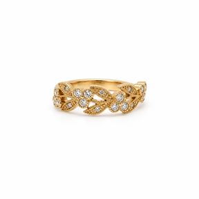 Anillo Flores Oro Amarillo