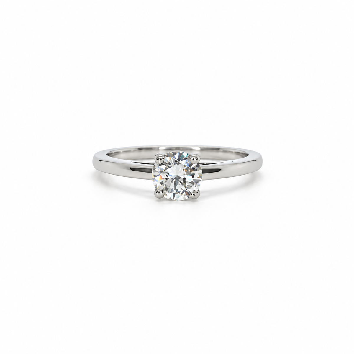 Solitario Oro Blanco 18K