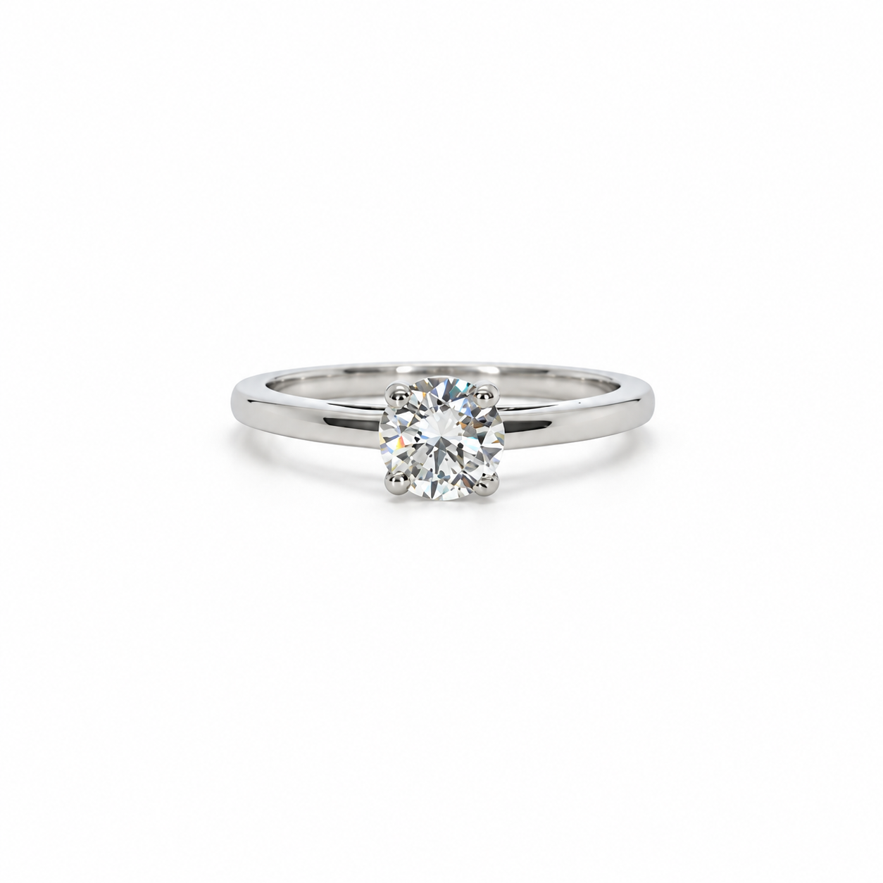 Solitario Oro Blanco 18K