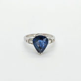 Anillo Platino Gota de Zafiro