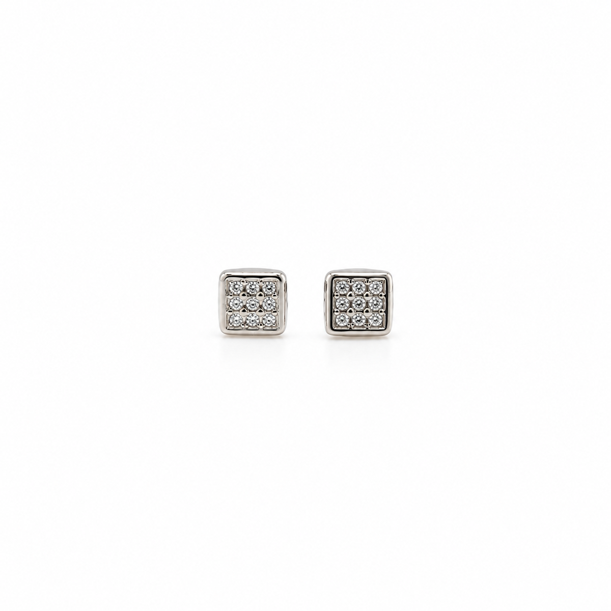 Aros Cuadrados Oro Blanco