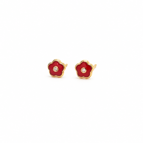 Aros Flor Oro Amarillo