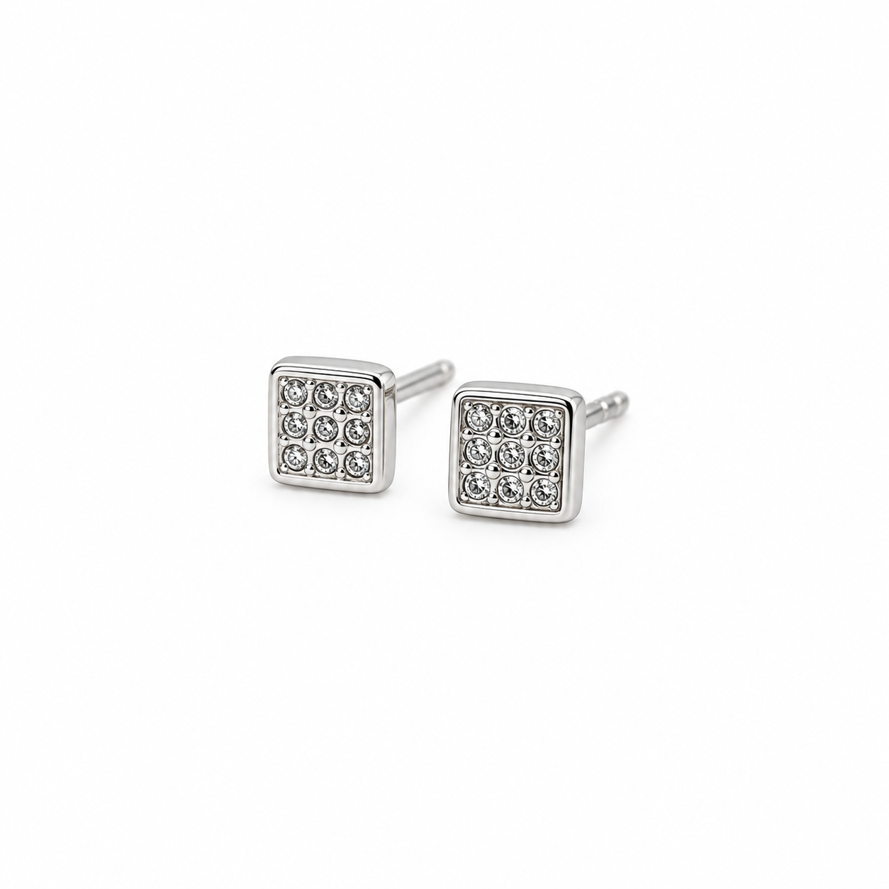 Aros Cuadrados Oro Blanco