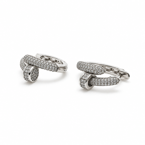 Aros Doble T Plata Rodinada