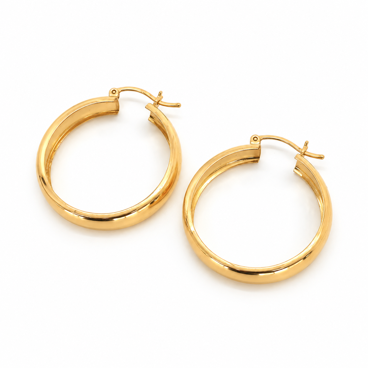 Argollas Bombe Oro Amarillo 3cm