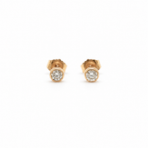 Aros Punto de Luz Bisel Oro Amarillo 18K 0,30Ct