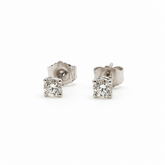 Aros Oro Blanco 18K Punto de Luz 30 Puntos