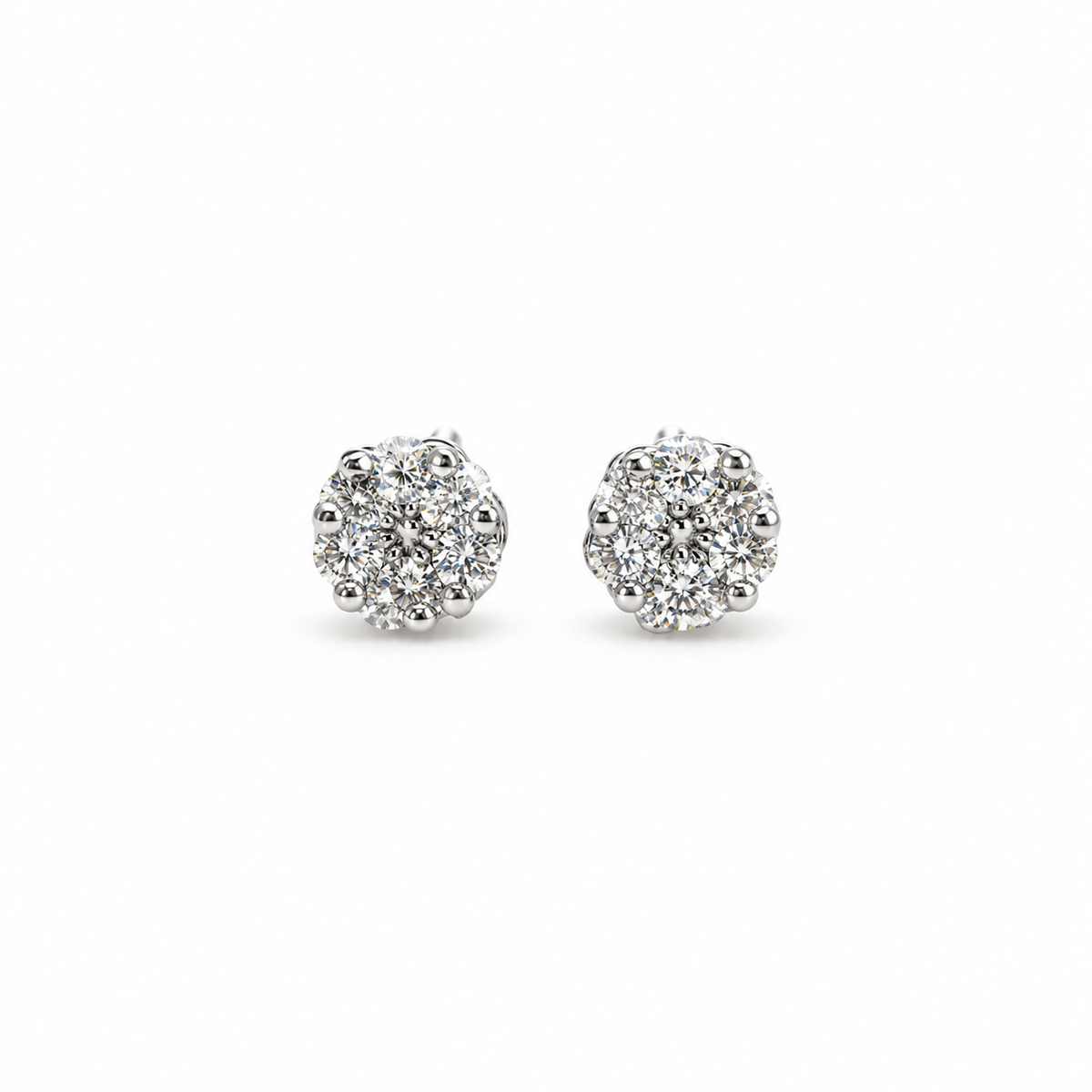 Aros Roseta Diamantes Oro Blanco