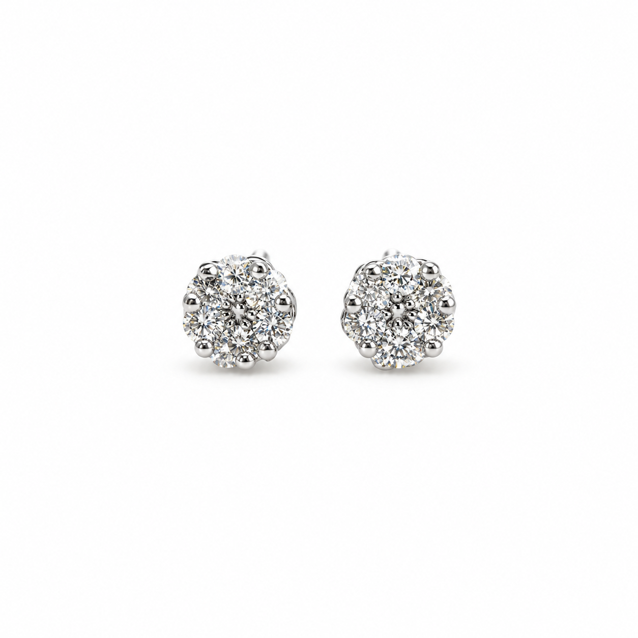Aros Roseta Diamantes Oro Blanco