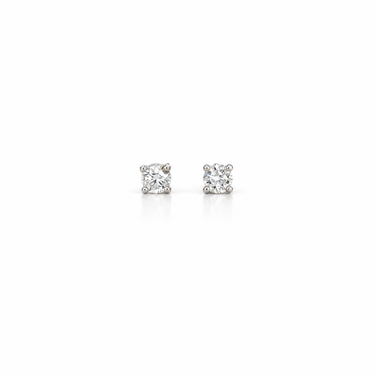 Aros Oro Blanco 18K Punto de Luz 10 Puntos