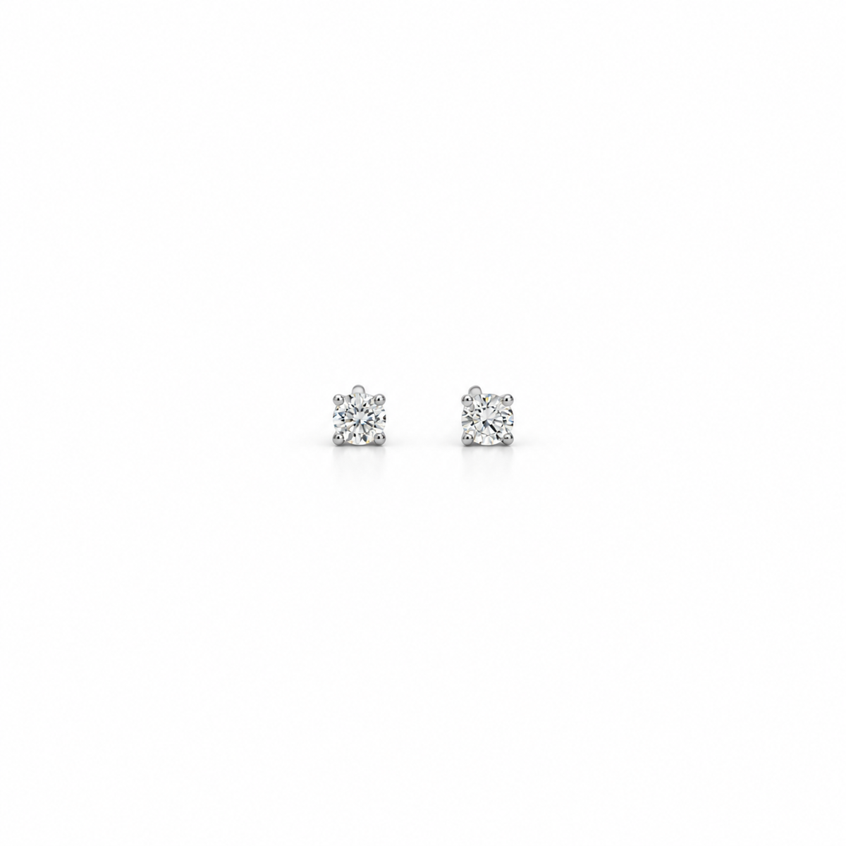 Aros Puntos de Luz Oro Blanco 18K 0,15Ct