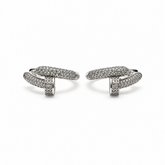 Aros Doble T Plata Rodinada