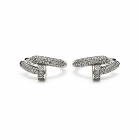 Aros Doble T Plata Rodinada