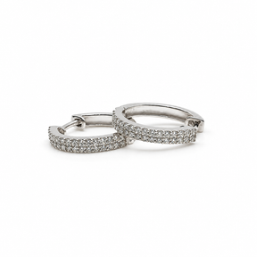 Argollas Oro Blanco Con Brillantes