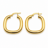 Aros Cuadrados Bombe Oro Amarillo