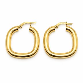 Aros Cuadrados Bombe Oro Amarillo