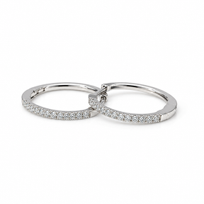 Argollas Oro Blanco 18K Y Brillantes