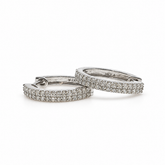 Argollas Oro Blanco Con Brillantes