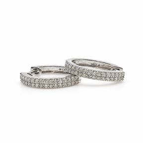 Argollas Oro Blanco Con Brillantes
