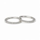 Argollas Oro Blanco 18K Y Brillantes