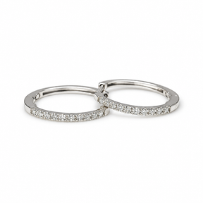 Argollas Oro Blanco 18K Y Brillantes