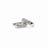 Aros Oro Blanco 18K Diamantes Princess