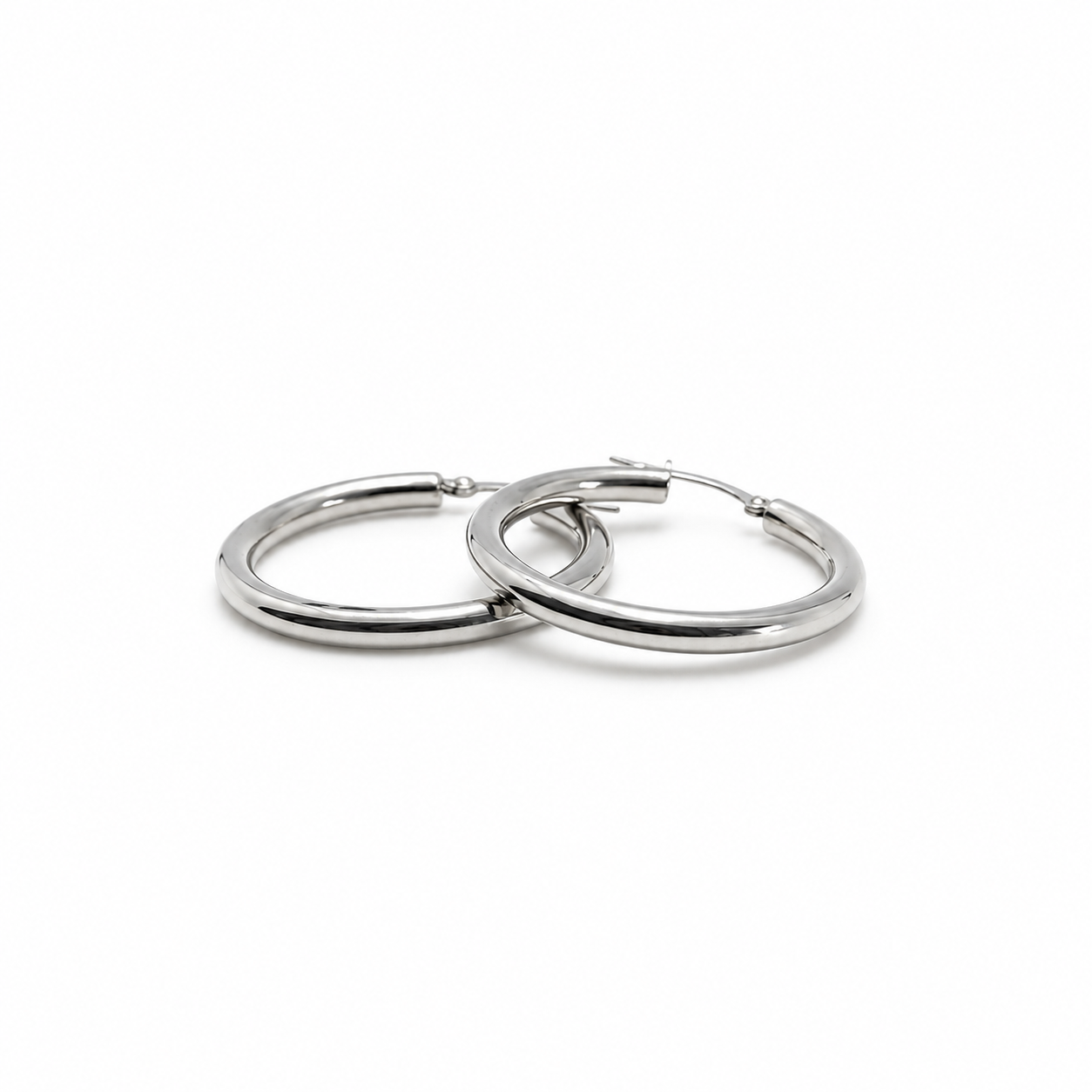 Argollas Bombé Oro Blanco 3cm