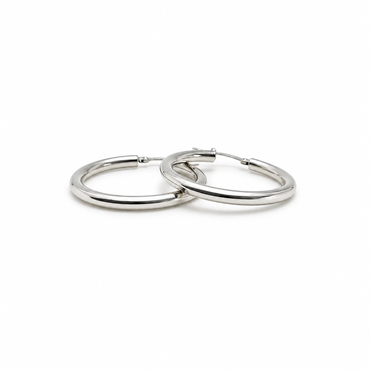 Argollas Bombé Oro Blanco 3cm
