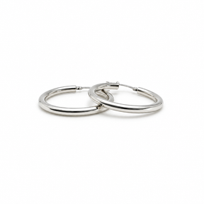 Argollas Bombé Oro Blanco 3cm