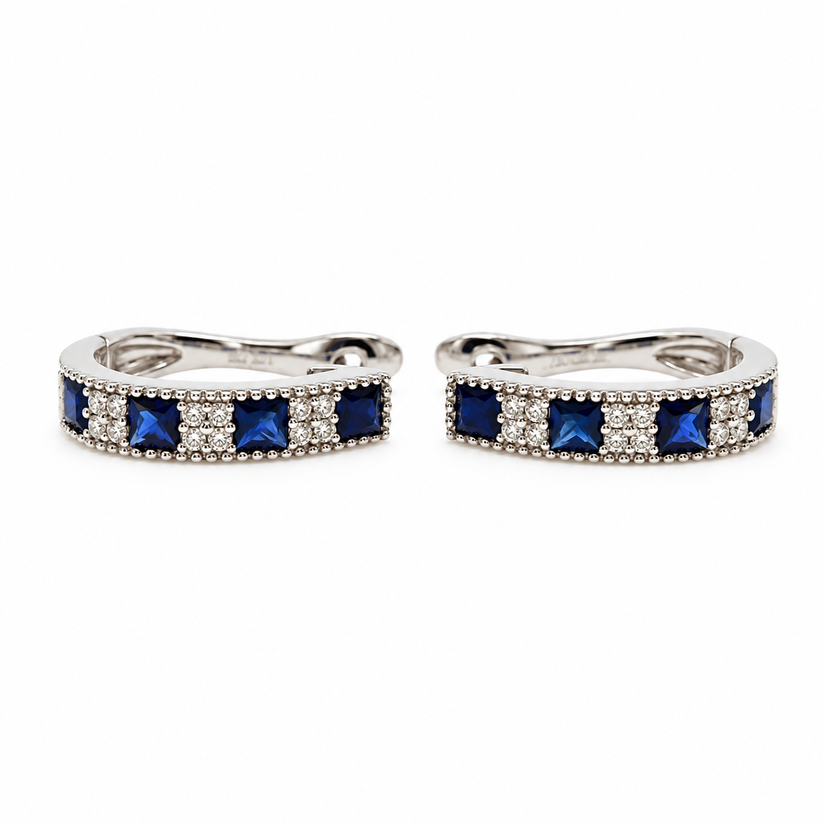 Aros Zafiros Princess Y Diamantes
