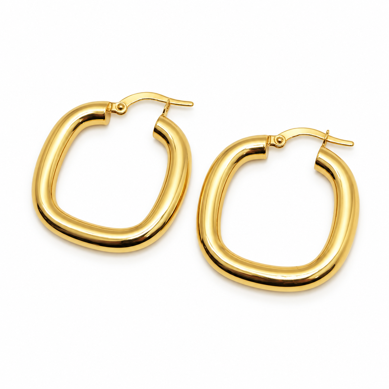 Aros Cuadrados Bombe Oro Amarillo