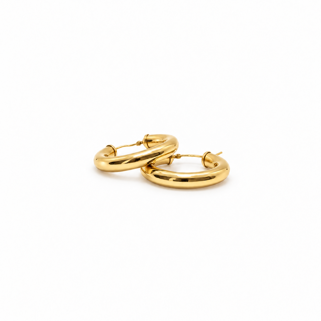 Argollas Bombé Oro Amarillo 3cm
