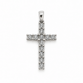 Cruz Oro Blanco 18K Y Brillantes