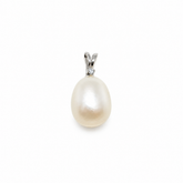 Colgante Perla Cultivada Oro Blanco y Brillante