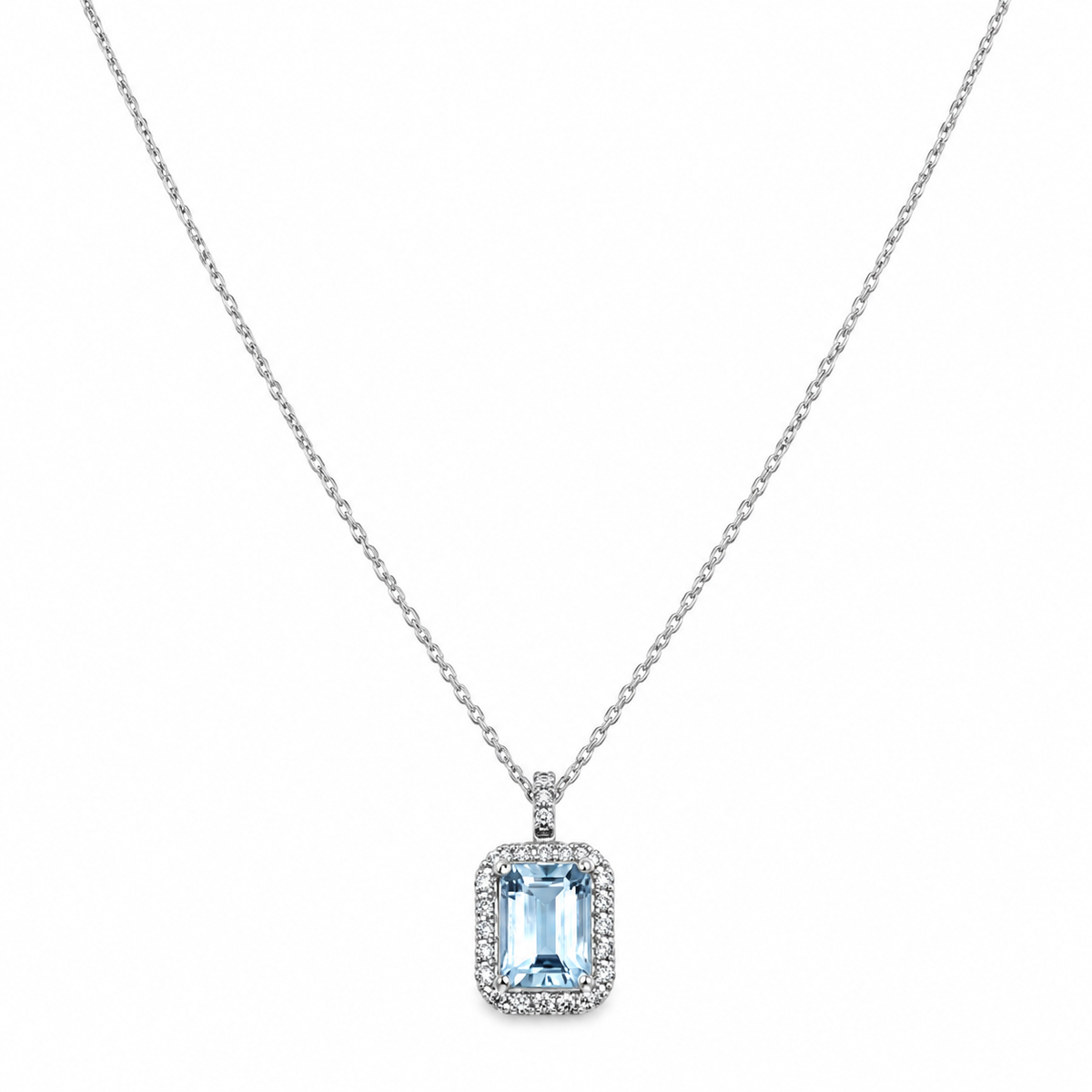 Collar Aguamarina Rectangular